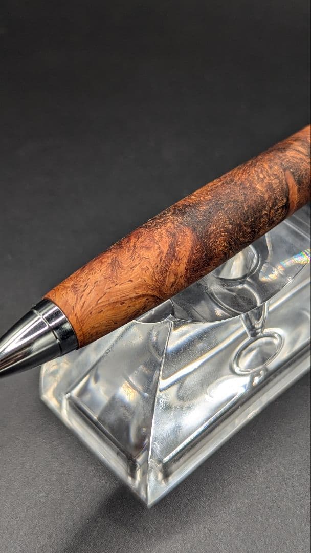 262ペン工房翌檜　花梨　紅白　源平　瘤杢　木軸シャーペン　木軸ボールペン