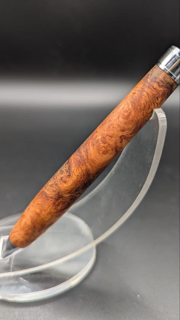 262ペン工房翌檜　花梨　紅白　源平　瘤杢　木軸シャーペン　木軸ボールペン