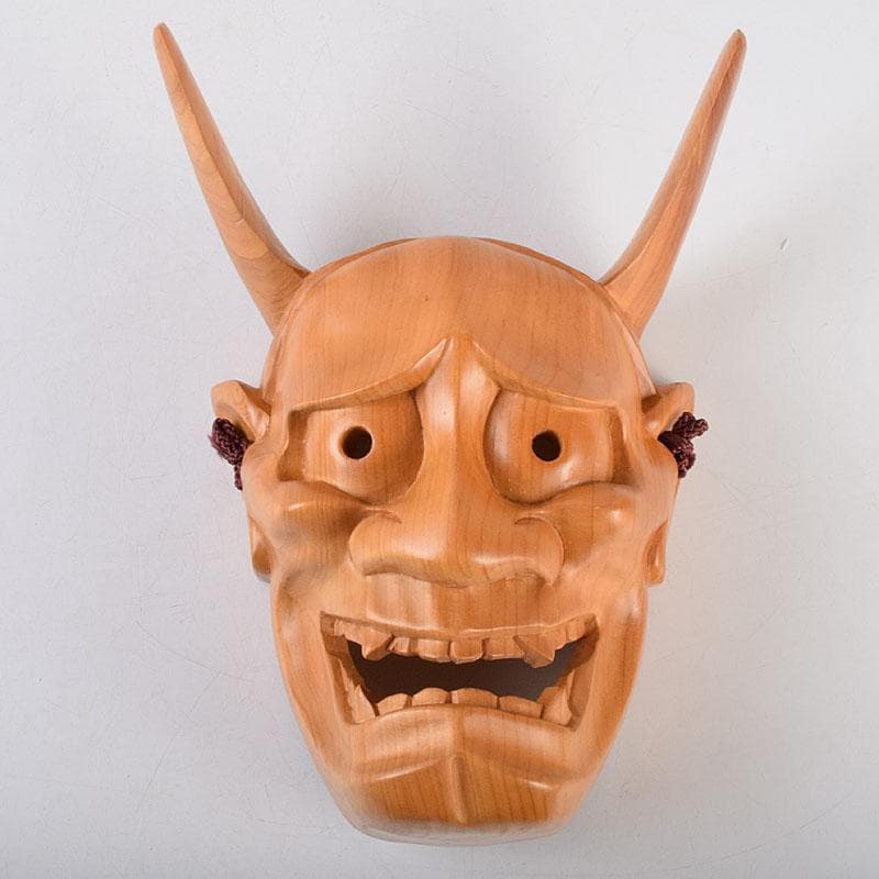 佐藤朱篭斎作　能面　木彫　般若　時代箱付　V　R9283