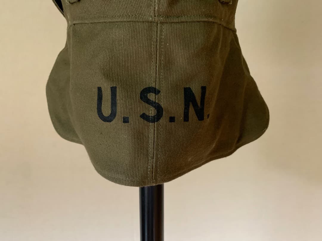 1940s 未使用 デッドストック 米軍 実物 USN デッキキャップ ①