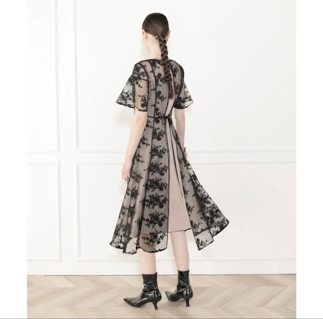 Leja 花柄後ろリボン半袖キャミワンピースセットアップドレス