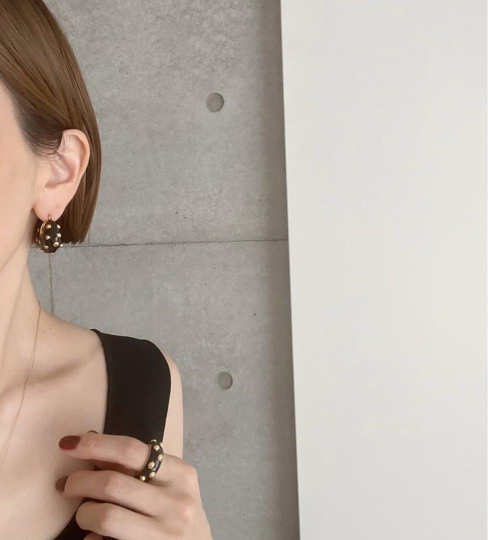 新品　CHIEKO+ deco pierce Black