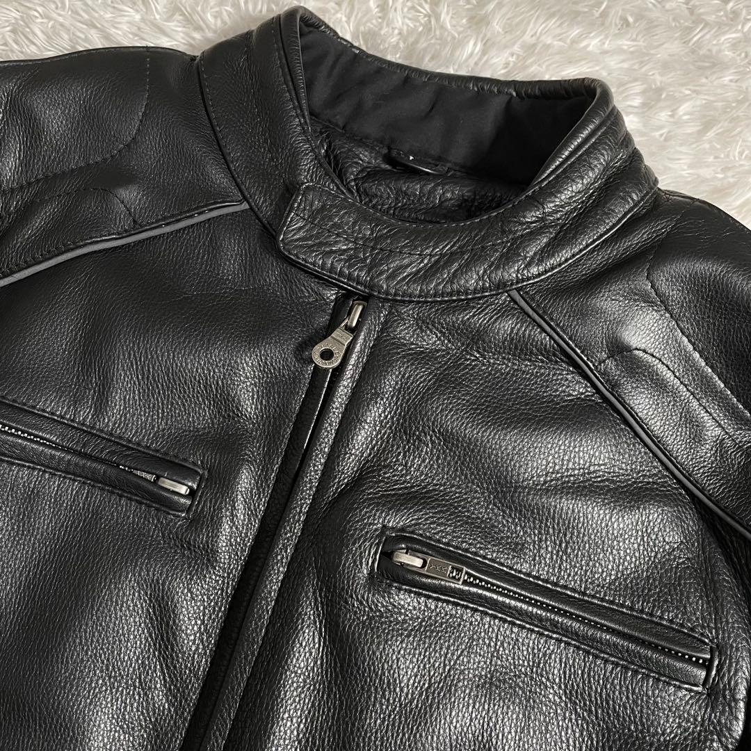 ハーレーダビットソン シングルライダースジャケット ライナー付き スカルデザイン