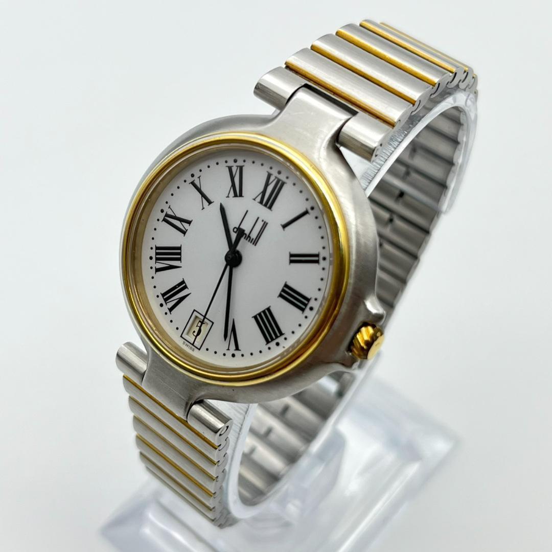 良品 ダンヒル ミレニアム 腕時計 ローマン デイト 電池交換済 ラウンド