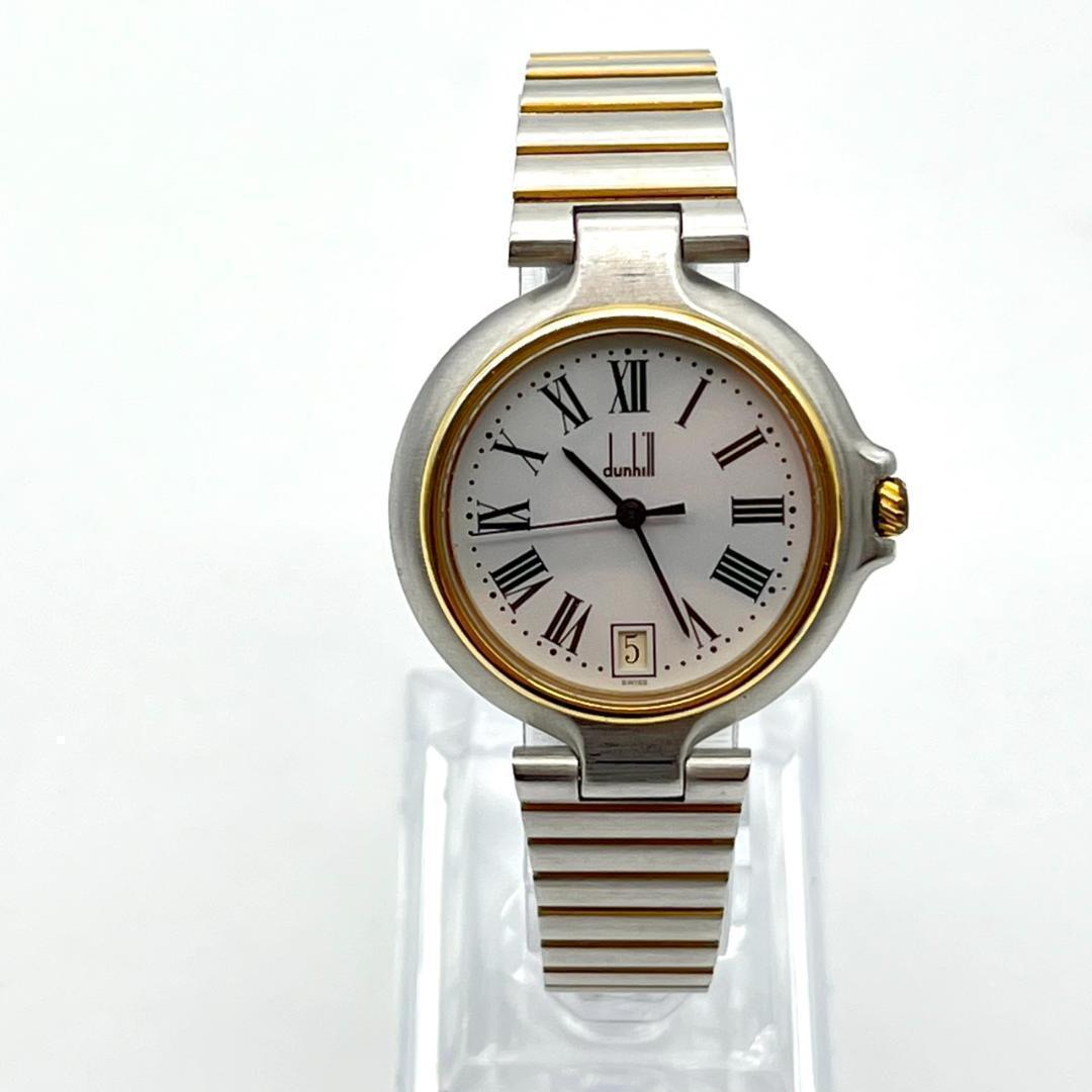 良品 ダンヒル ミレニアム 腕時計 ローマン デイト 電池交換済 ラウンド
