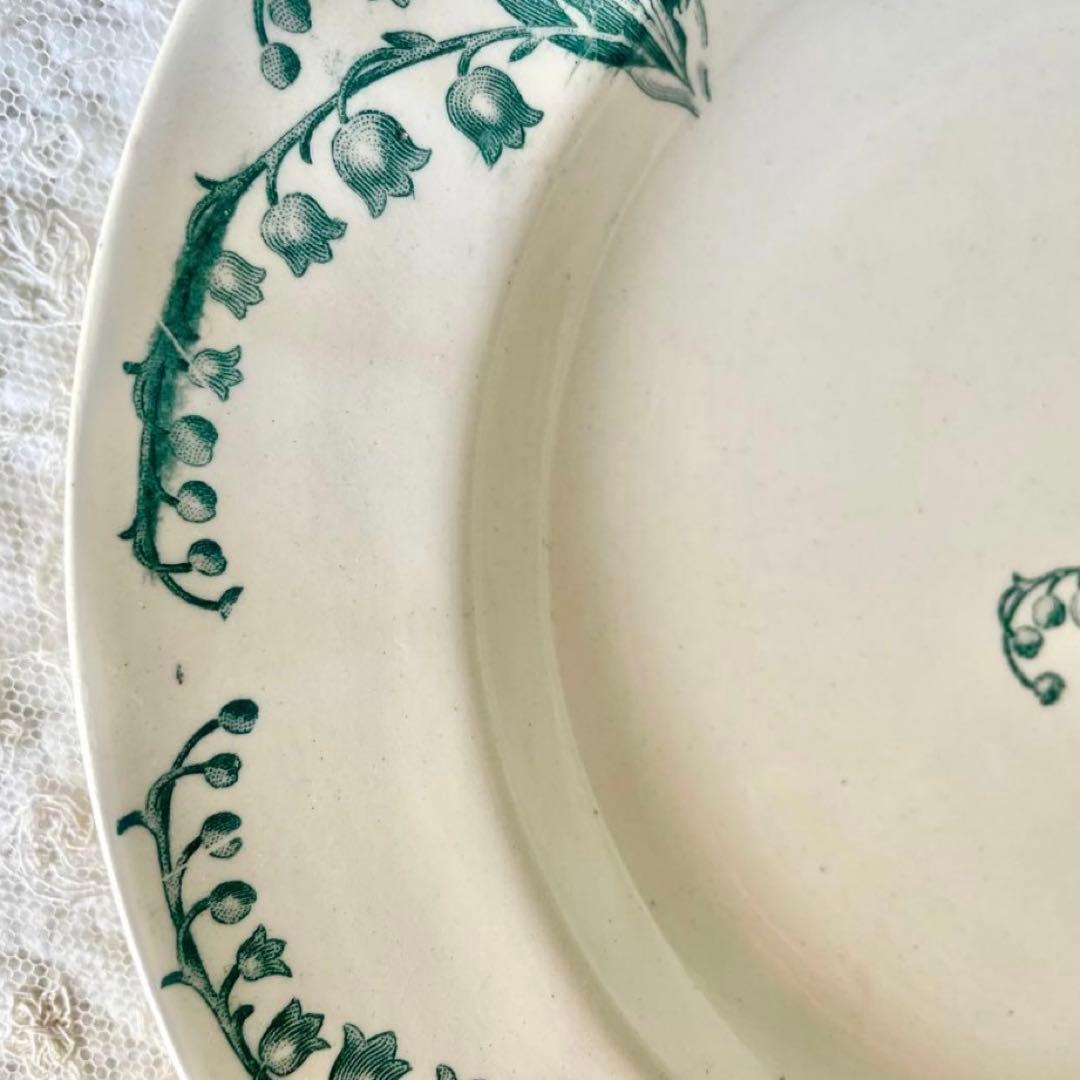 ロンシャンすずらんプレート平皿深皿2枚セット　ミュゲフランスアンティークスズラン