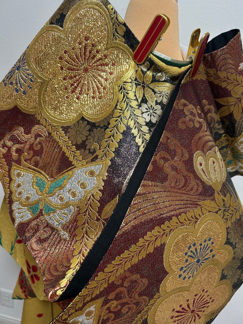 豪華新品西陣織袋帯付き　正絹振袖フルセットお探しの方に！！アースカラー　成人式