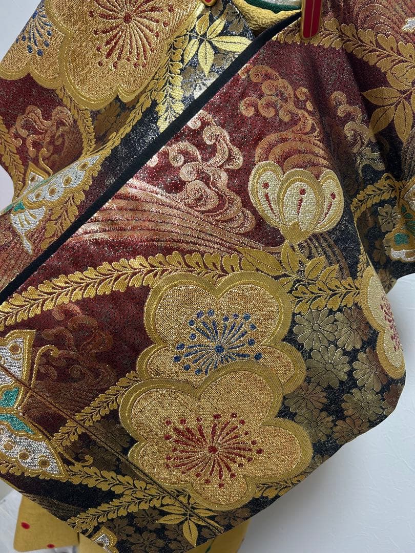 豪華新品西陣織袋帯付き　正絹振袖フルセットお探しの方に！！アースカラー　成人式
