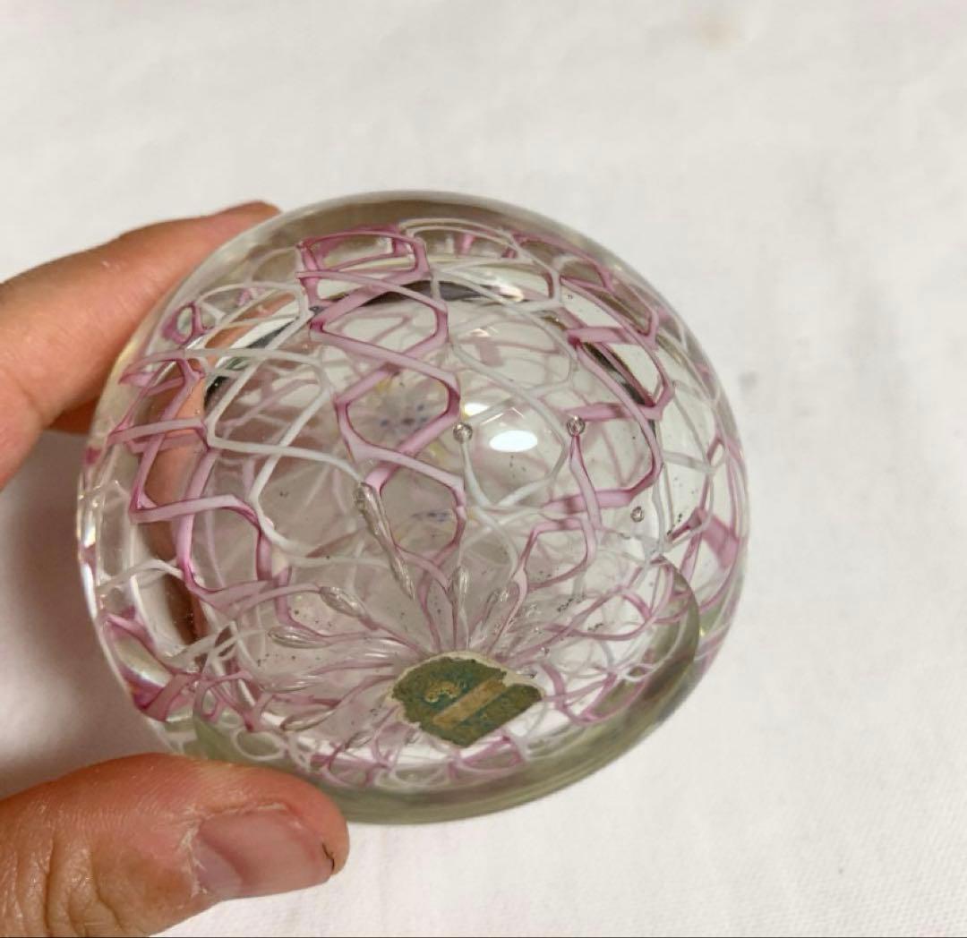 ムラノ社製　ガラスペーパーウェイト　ミルフィオリ　文鎮　クリスタル　ベネチアン