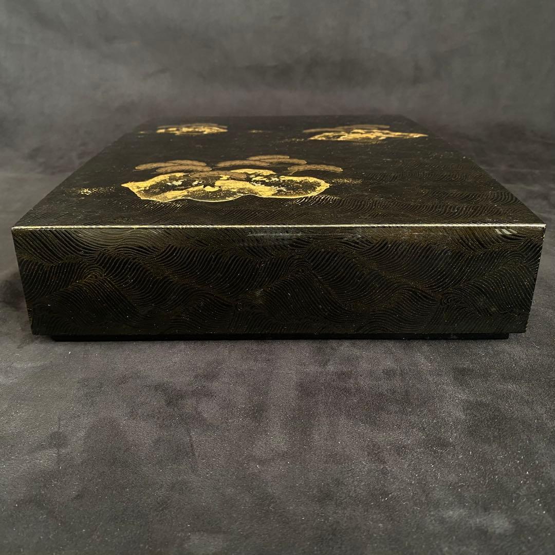 【美品】硯箱 文庫 木製 漆塗り　漆器 蒔絵　道具箱　小物入れ　伝統工芸品　松島