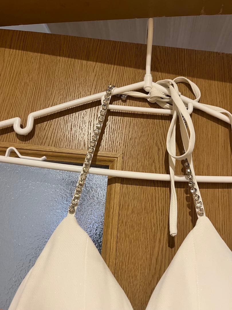 美品ラメ/ フリル/ スリット/ キャミ/ ロングドレス/ キャバドレス