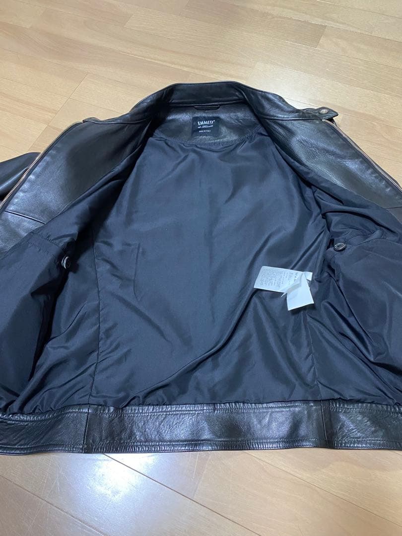 EMMETTI レザー シングルライダース JURI ゴールドジップ 48