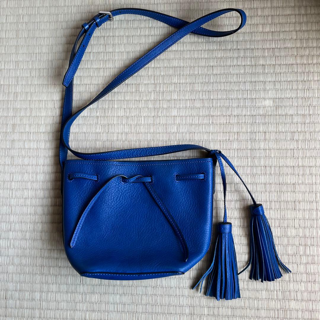 POLO RALPH LAUREN 青 バケットバッグ タッセル付き
