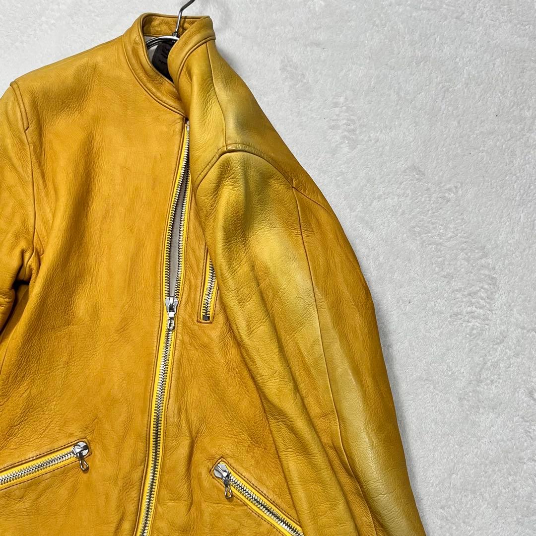 『リップヴァンウィンクル』ライダースジャケット 鹿革 ディアスキン イエロー