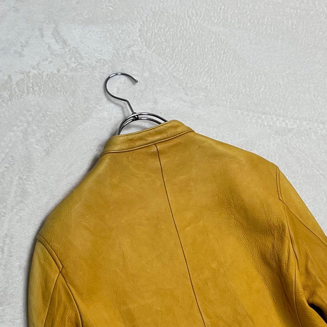 『リップヴァンウィンクル』ライダースジャケット 鹿革 ディアスキン イエロー