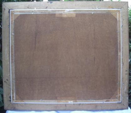 絵画アンテック・コレ大型油絵「朝モヤのささやき」ビンテージ品!R050923