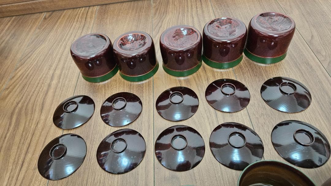 漆器おしるこ椀 10個セット 木製収納箱付き