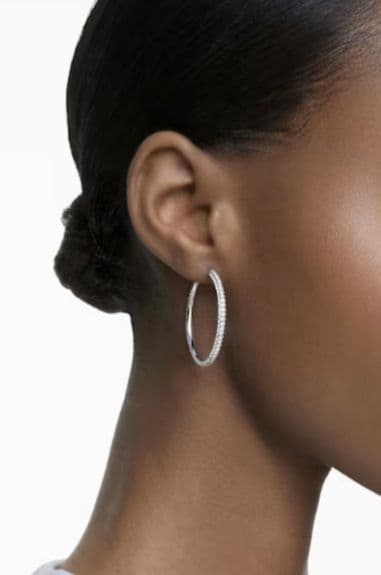 SWAROVSKI　Dextera フープピアス　パヴェ シルバーカラー