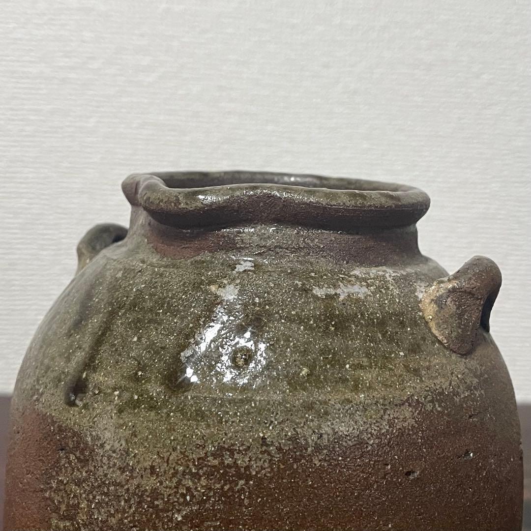 古備前 自然釉 雀口 鳶口 双耳壺 小壷 蹲 花器 花入 常滑焼 六古窯