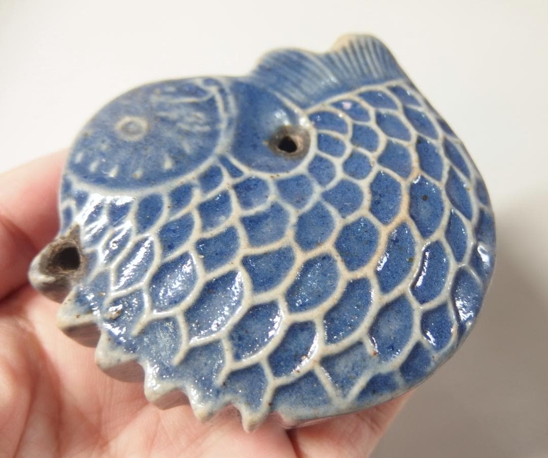 李朝瑠璃魚形水滴/文房具/書道具/朝鮮美術/韓国/民藝