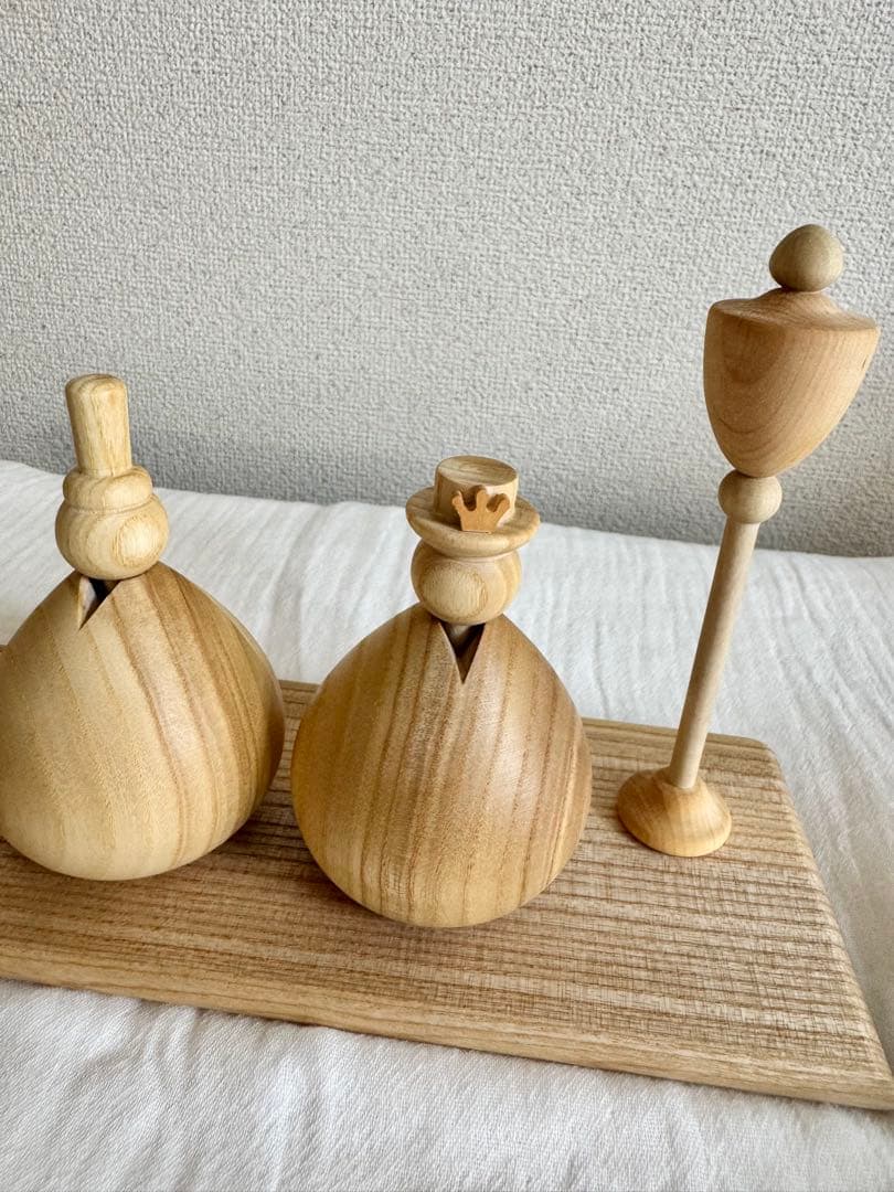 【美品】 lemi toys 木製 ひな人形 雛人形 ハンドメイド ウッド