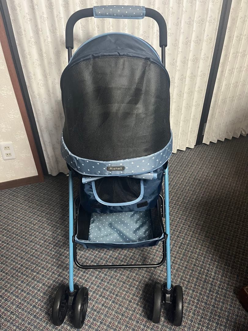 ネイビー 星模様 ペットカート