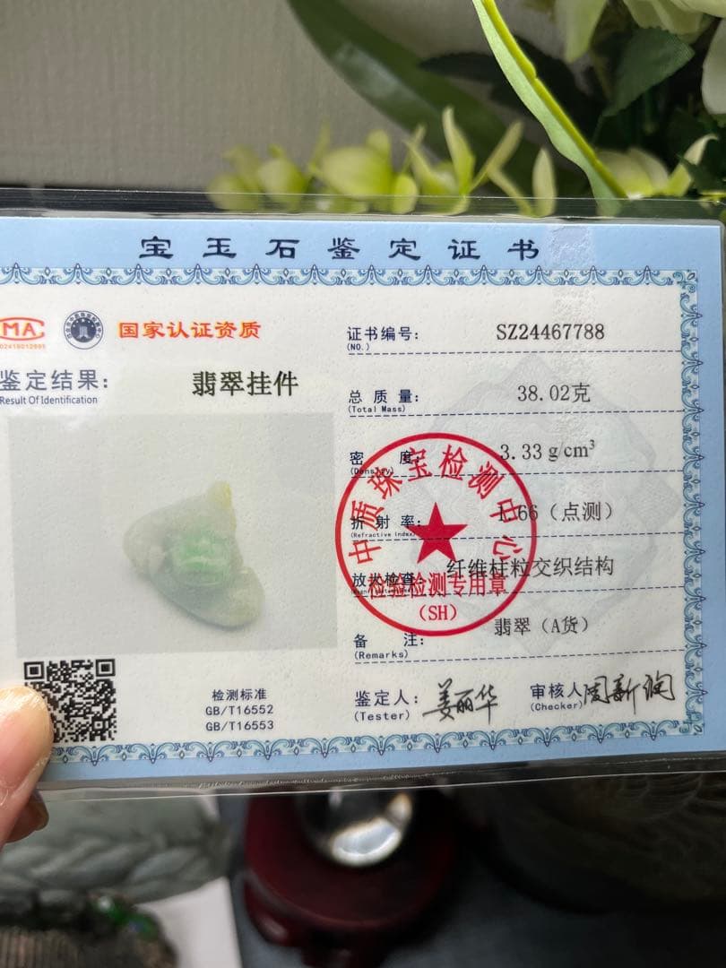 新入荷‼️御守り❣️天然A貨翡翠　希少の3色翡翠、開運龍神様の頭　鑑定書付き