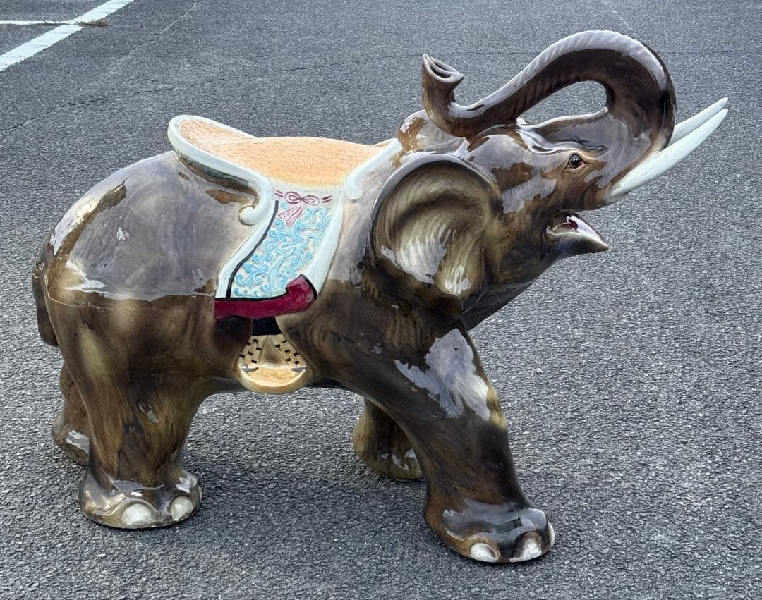 値下げ 近畿配達&引き取り 大型♪ 乗れるサイズ ベンチ 象 ゾウ 置物