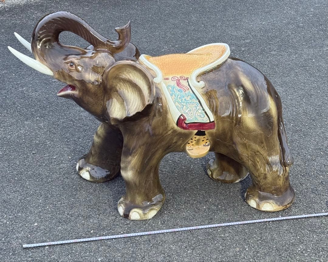 値下げ 近畿配達&引き取り 大型♪ 乗れるサイズ ベンチ 象 ゾウ 置物