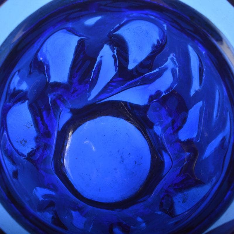 アンティーク　工芸ガラス　倉敷ガラス　小谷真三　銀巻花瓶　C　6718