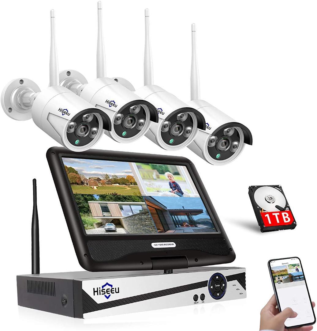 【Sランク】モニター付き 1TBHDD内蔵NVR 500万画素カメラ4台セット