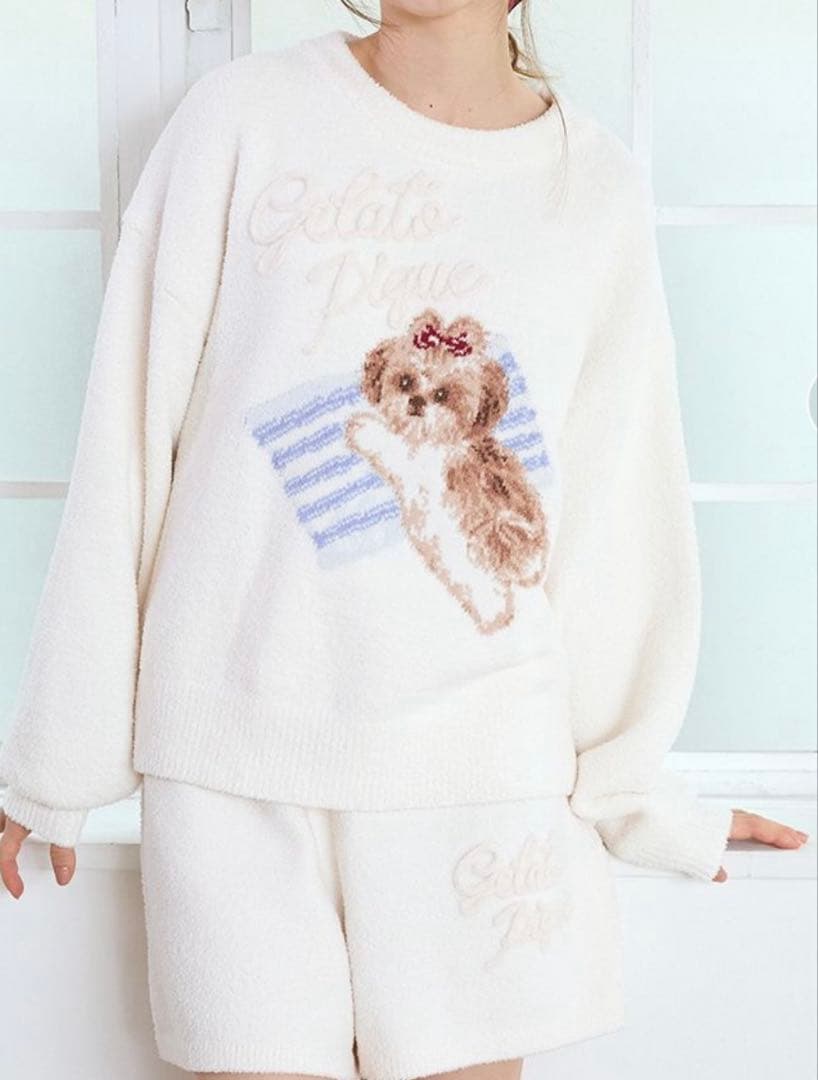 新品♡ジェラートピケ♡限定シーズージャガードプルオーバー＆ベビモコパンツセット