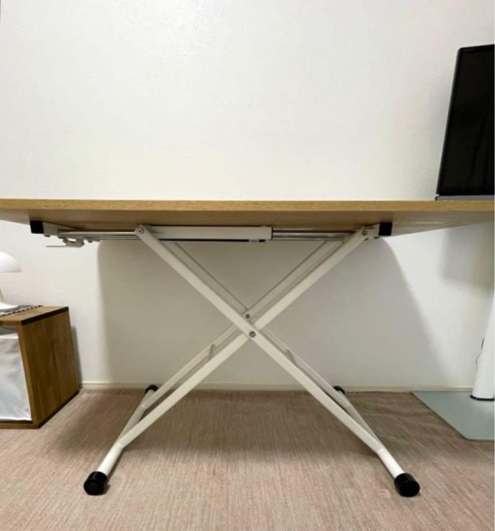 saya【美品】LOWYA ダイニングテーブル 昇降式 ナチュラルウッド