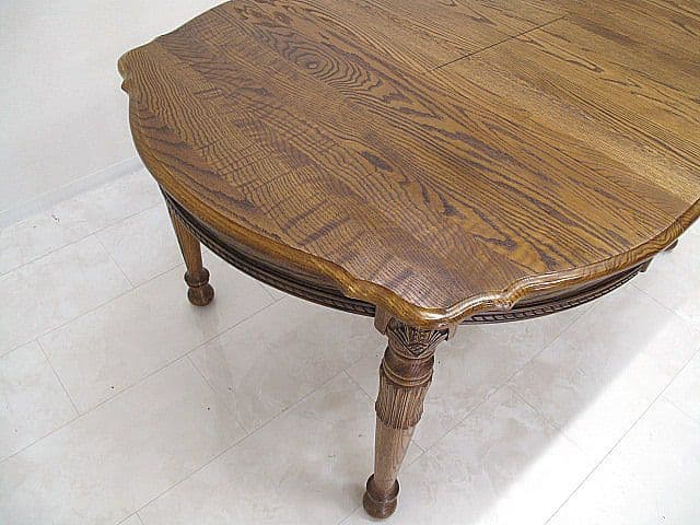 美品　シンリー 英国クラシック　オーク無垢材エクステンションダイニングテーブル