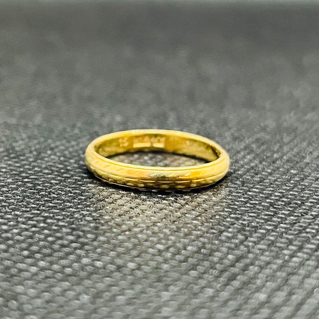 K18 2.3g レトロデザインリング 昭和ヴィンテージ 11号 鑑定済