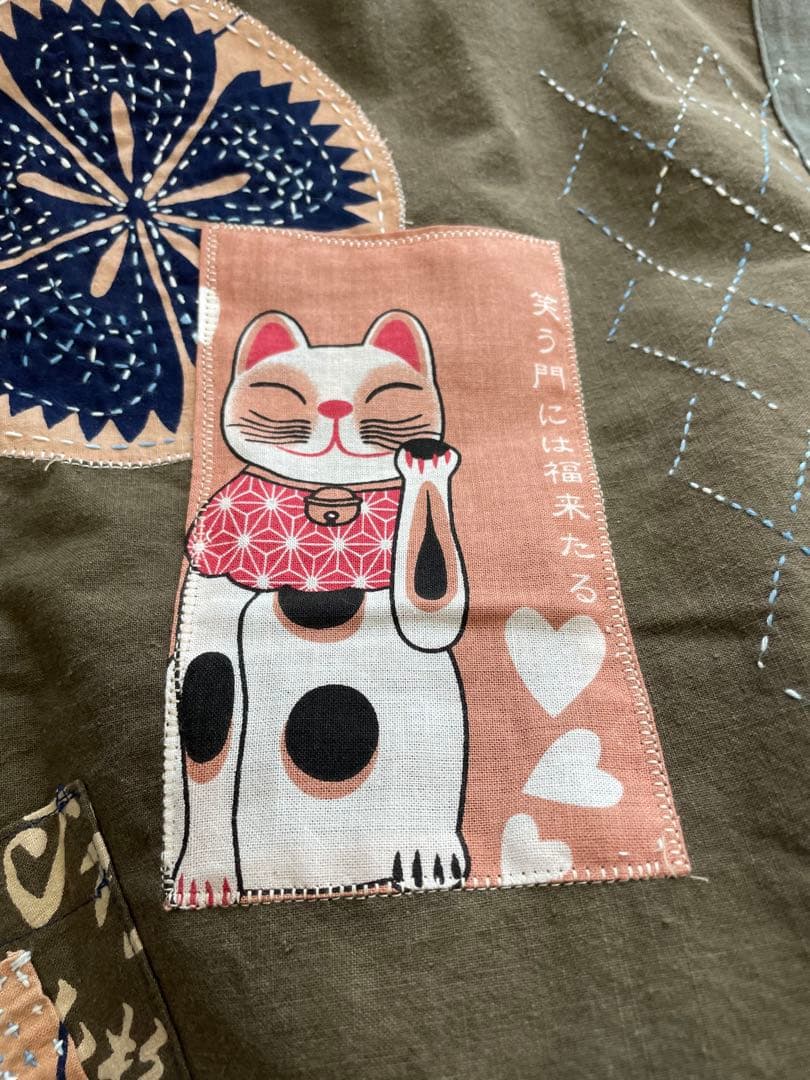 wfx3さま専用 古布　招き猫 セットアップ（大判風呂敷リメイク）