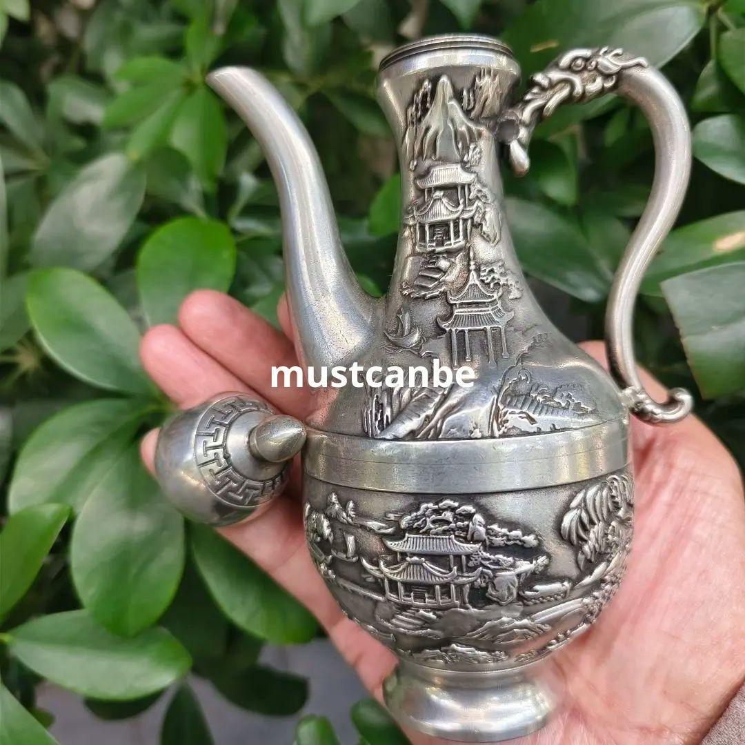 銅器 山水筒 水筒 徳利 急須 装飾品 工芸品 置物