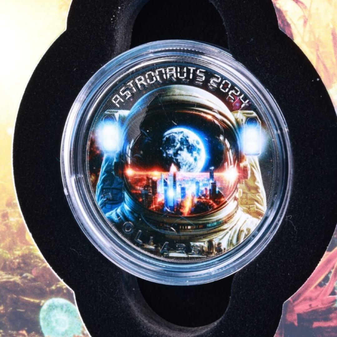 メイプルリーフ 銀貨 アストロノーツ 両面カラー ブラックルテニウム 1オンス