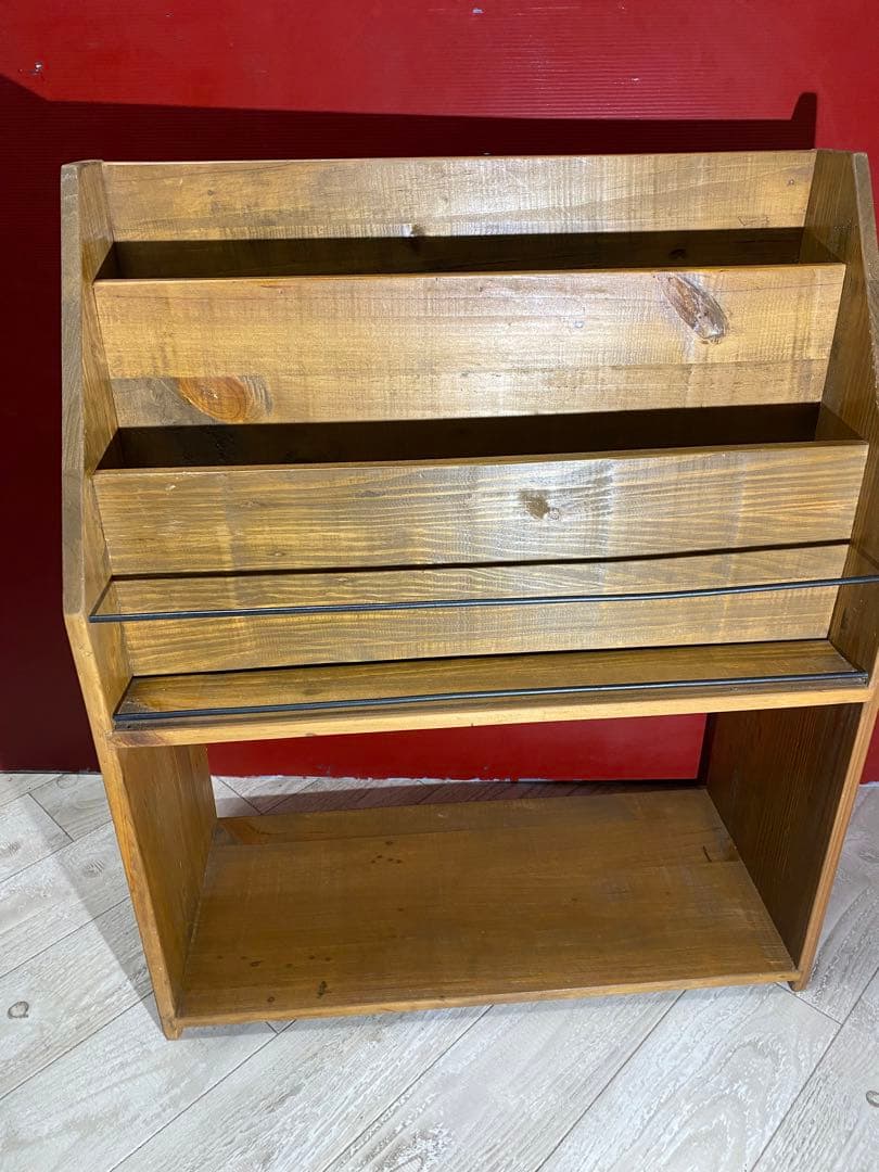 ☆大人気☆niko and… ウッドマガジンラック 店舗什器 レトロ