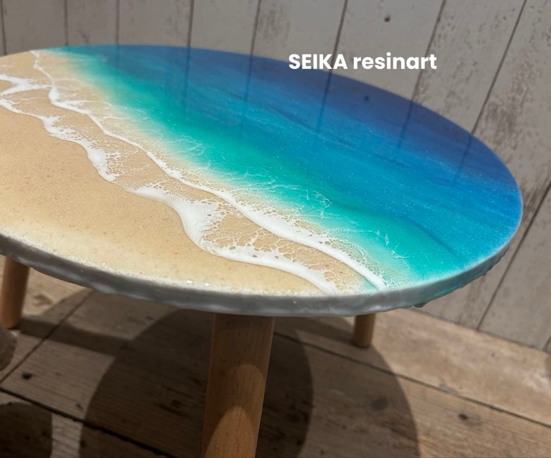 レジンアート　ミニラック　サイドテーブル　ミニラック　海レジン　ミニテーブル