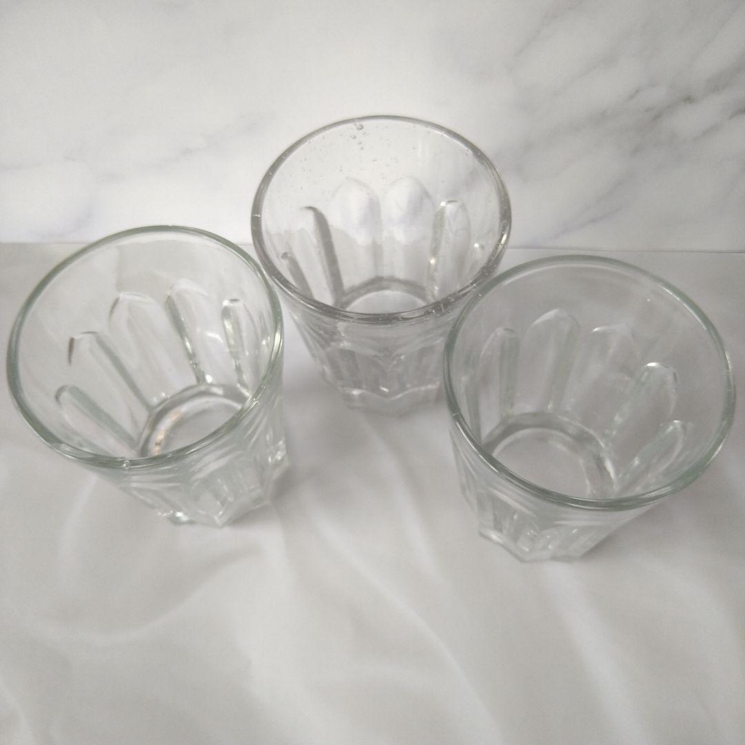 【貴重】大正　昭和　レトロ　剣先コップ　剣先グラス　気泡　3点セット　レア