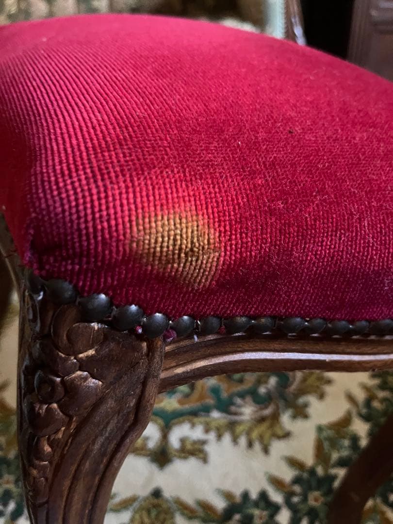 オットマン スツール 猫脚 アンティーク 赤 インテリア ビンテージ