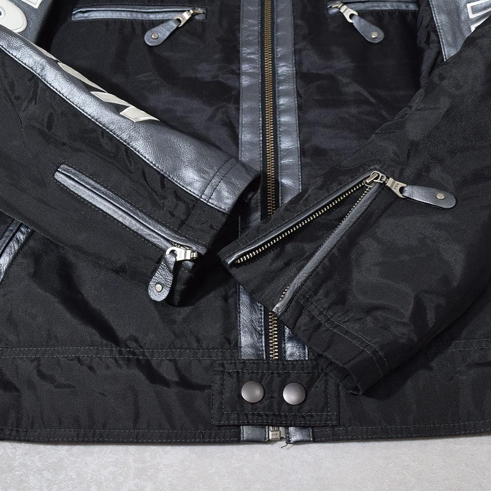 当時物 80s PIAA 中嶋悟 F1 刺繍 レザー レーシングジャケット 黒