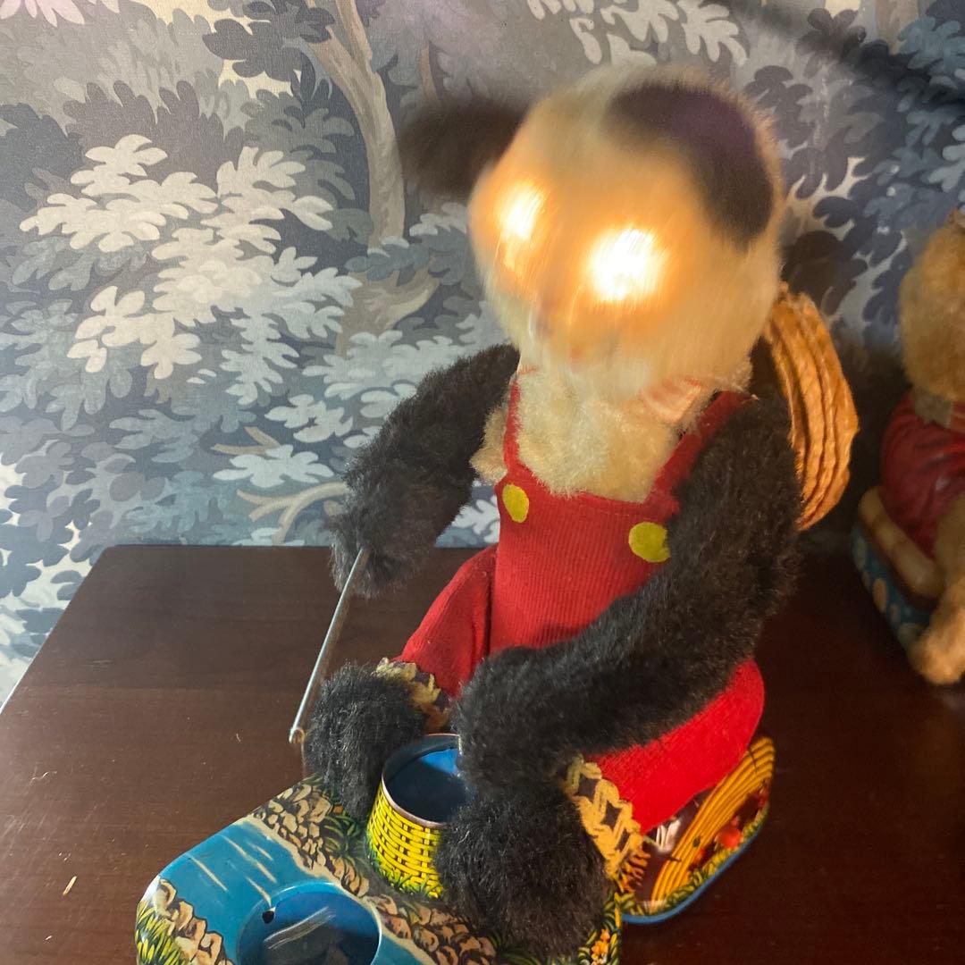 希少　アルプス商事　当時物　釣りをするパンダ　ブリキオモチャ