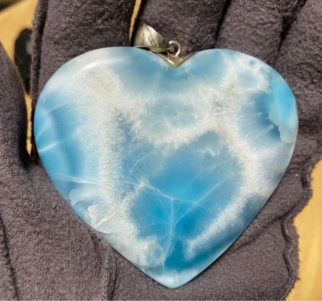 新年セール☆高品質ラリマー☆ BIGハート　ペンダント
