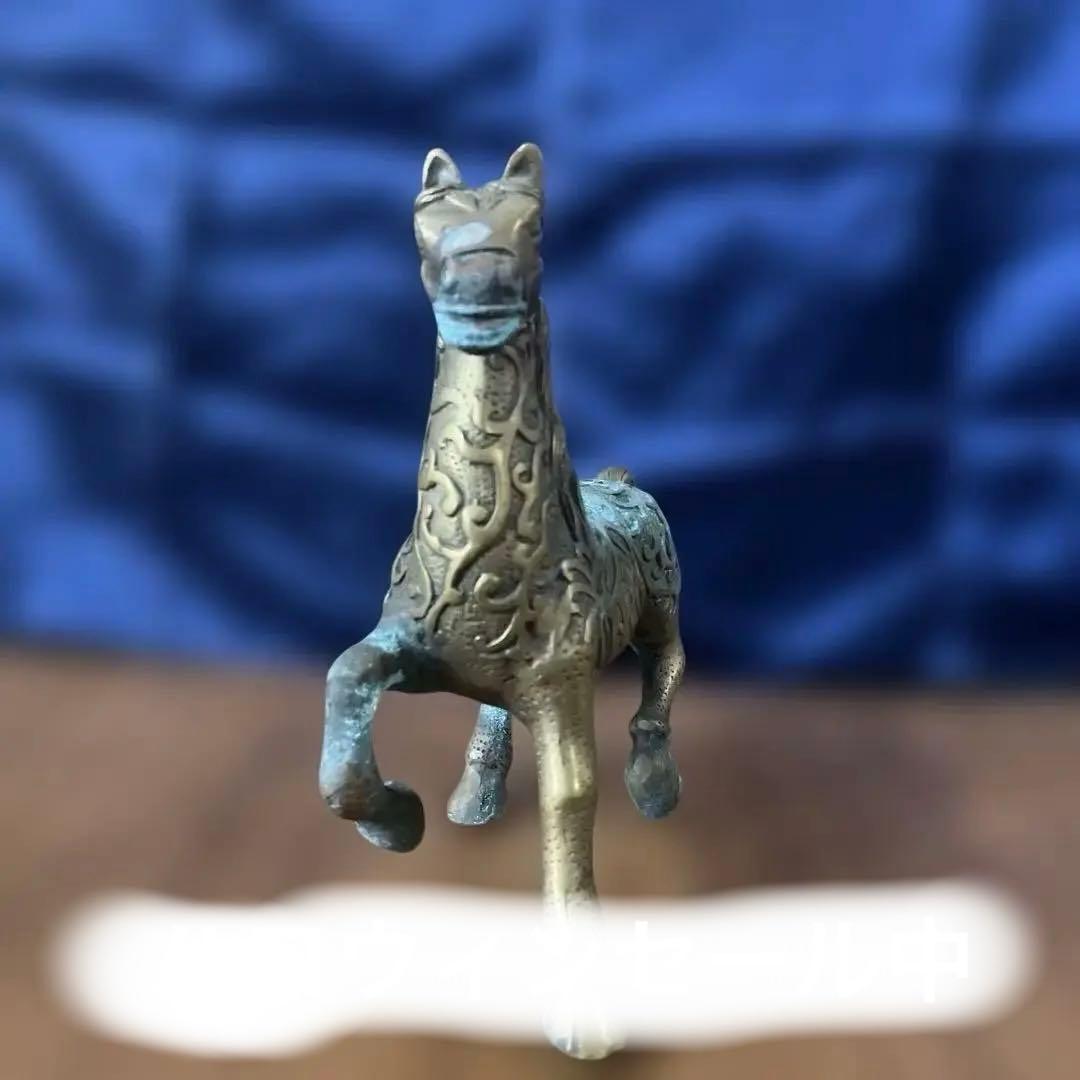 青金装飾馬のブロンズ彫刻