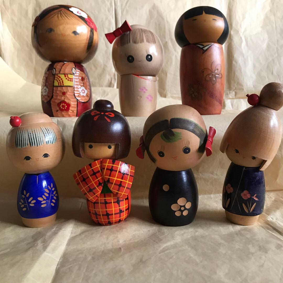 こけしセット民芸品　置物　日本　人形　伝統工芸品　インテリア こけし