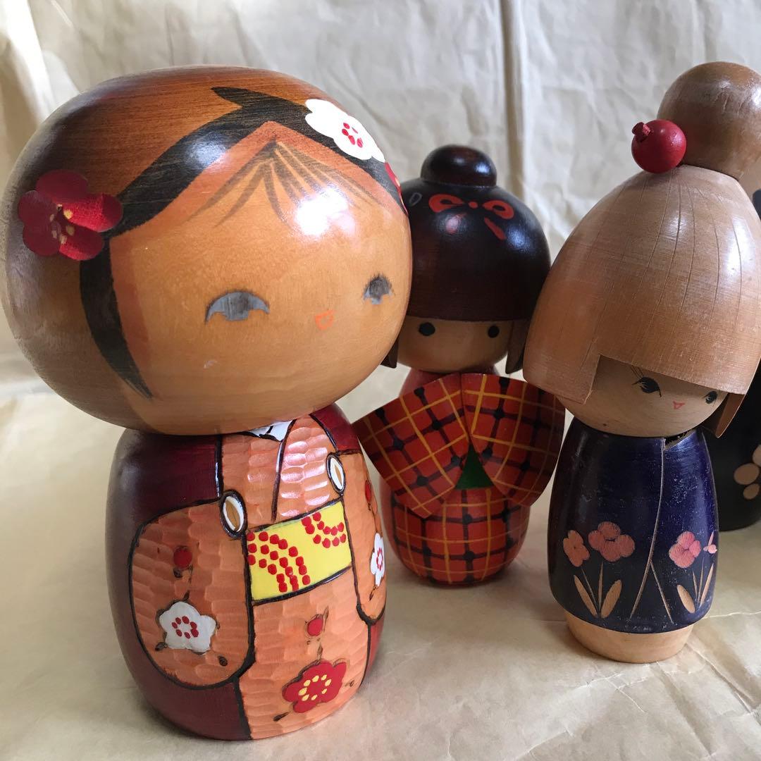 こけしセット民芸品　置物　日本　人形　伝統工芸品　インテリア こけし