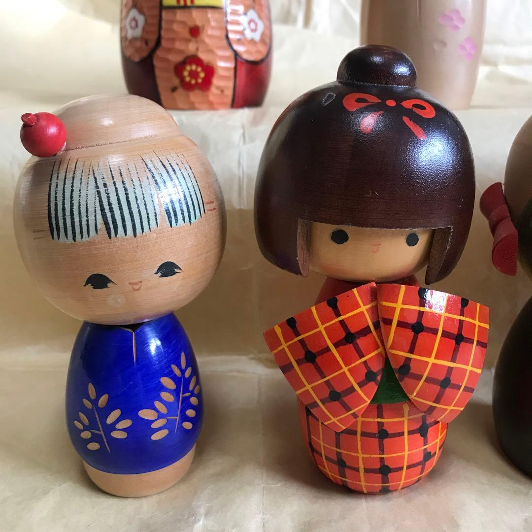 こけしセット民芸品　置物　日本　人形　伝統工芸品　インテリア こけし