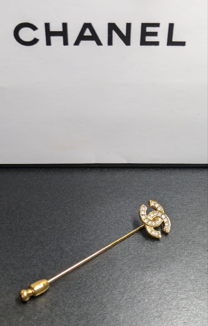 【美品】CHANEL ヴィンテージ　ピン　ブローチ　ココマーク　ゴールド